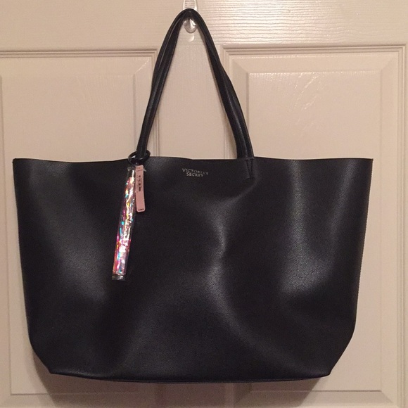 Victoria's Secret Bags | Brand New Victorias Secret Black Leather Tote